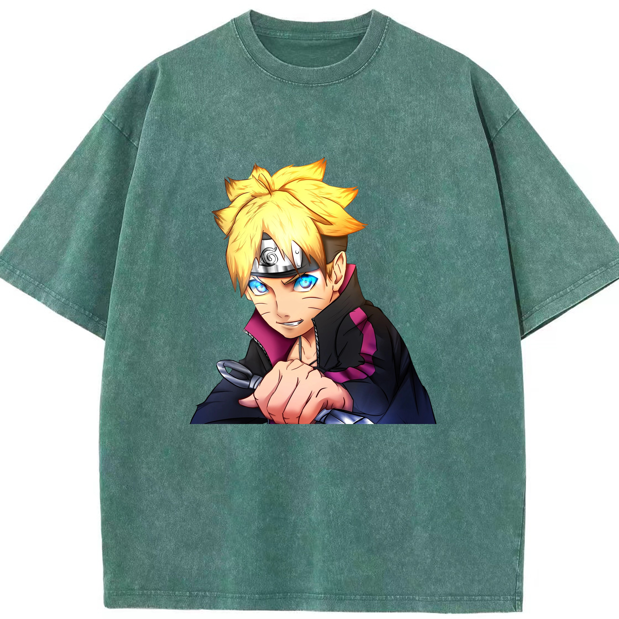 （画像用） NARUTO -ナルト- うずまき ボルト Uzumaki Boruto 綿100% ヴィンテージ風 半袖Tシャツ（フロントプリント）